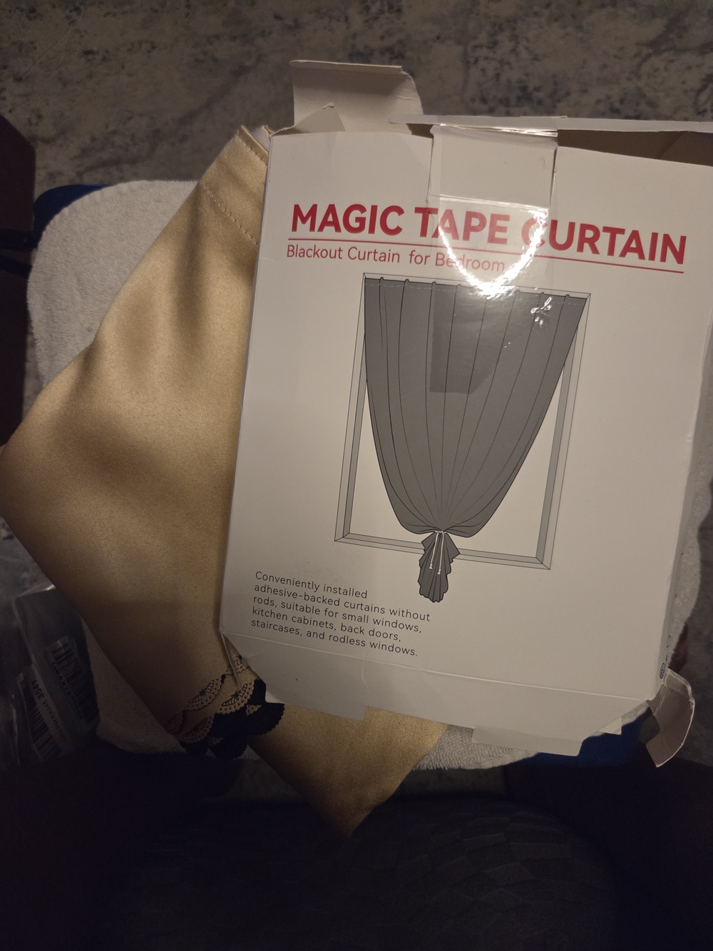 Gold Blackout Window Curtain - Magic Tape Curtain